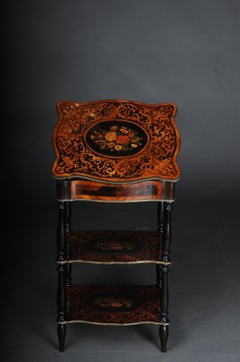 19th Century Marquetry Side Table with Jewelry Box, 1870s-FLW-1402173