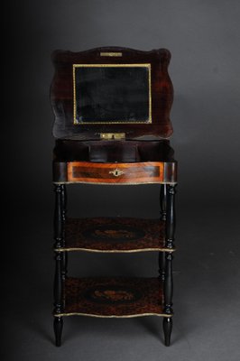 19th Century Marquetry Side Table with Jewelry Box, 1870s-FLW-1402173