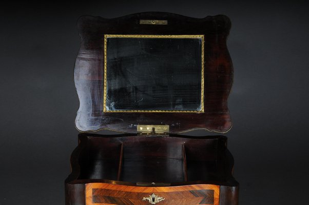 19th Century Marquetry Side Table with Jewelry Box, 1870s-FLW-1402173