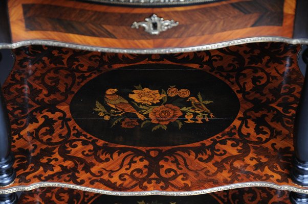 19th Century Marquetry Side Table with Jewelry Box, 1870s-FLW-1402173