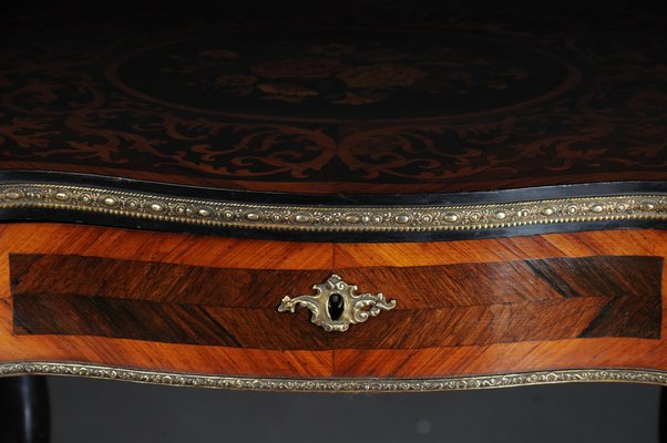 19th Century Marquetry Side Table with Jewelry Box, 1870s-FLW-1402173