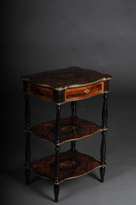 19th Century Marquetry Side Table with Jewelry Box, 1870s-FLW-1402173