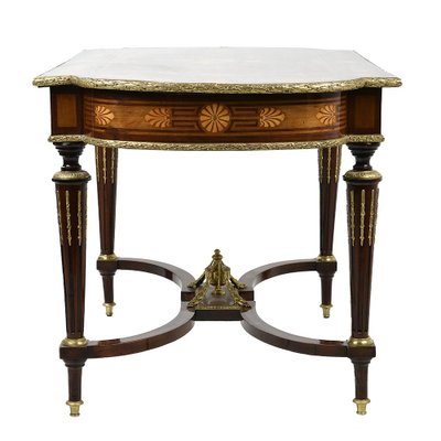 19th Century Marquetry Table-NQ-1729771