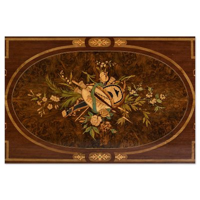 19th Century Marquetry Table-NQ-1729771