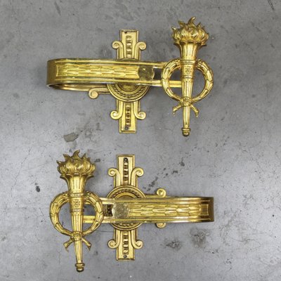 19th Century Mercury Gold Metal Curtain Rods, Set of 2-NE-1799250