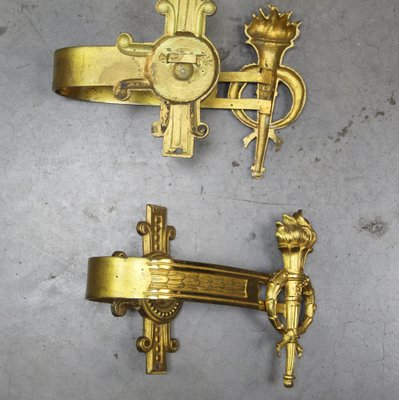 19th Century Mercury Gold Metal Curtain Rods, Set of 2-NE-1799250