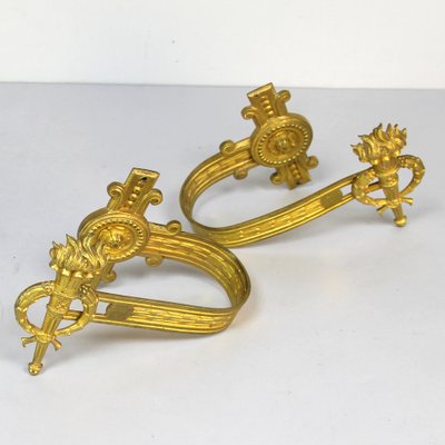 19th Century Mercury Gold Metal Curtain Rods, Set of 2-NE-1799250