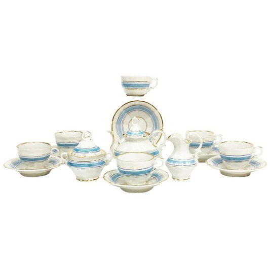 19th Century Miniature Child's Tea Service in Porcelain, Set of 9