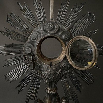 19th Century Monstrance in Silver Decorated with Palmettes and Cherubs-QKG-2019608