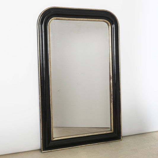 19th Century Napoleon III Black and Gilt Mirror