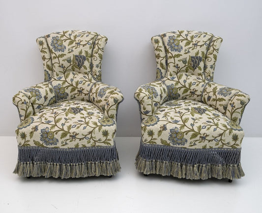 19th Century Napoleon III Brocade Sofa & Armchairs, Set of 3