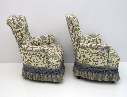 19th Century Napoleon III Brocade Sofa & Armchairs, Set of 3-FER-1338291