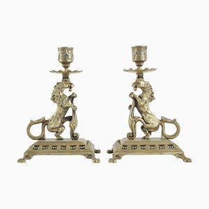 19th Century Napoleon III Candleholders in Bronze, Set of 2-WFS-744732