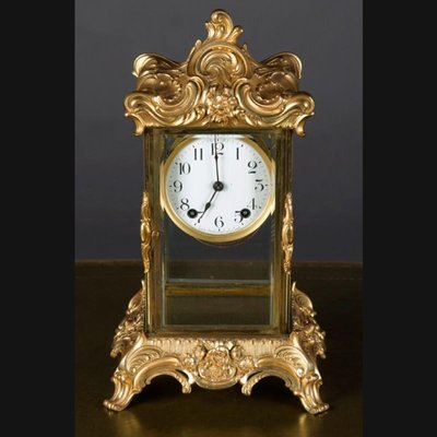 19th Century Napoleon III Fire-Gilt Fireplace Clock, 1890s-FLW-1401947