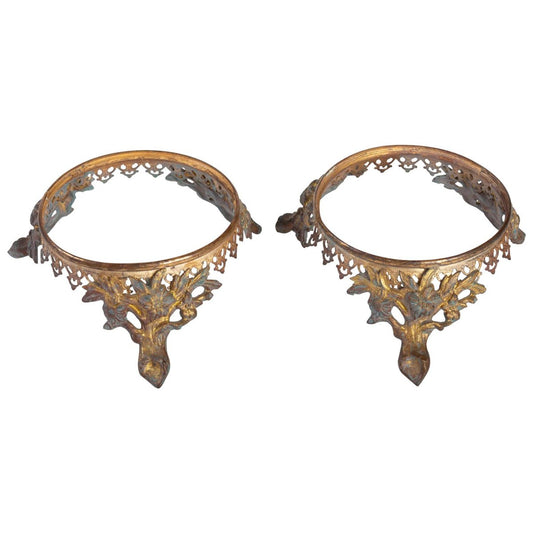 19th Century Napoleon III Gilt Bronze Bases, Set of 2