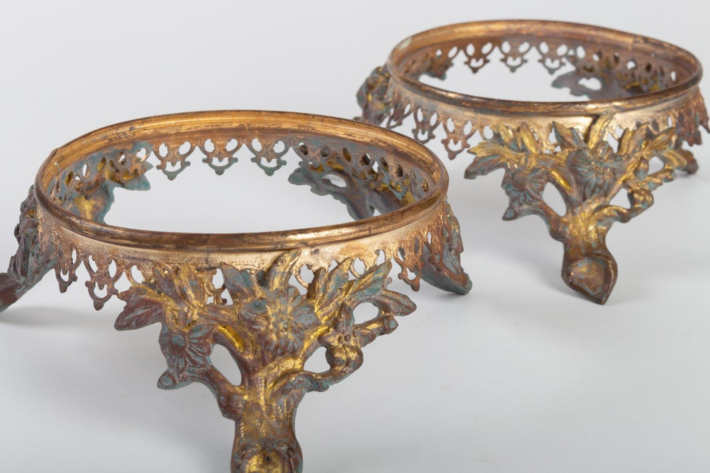 19th Century Napoleon III Gilt Bronze Bases, Set of 2