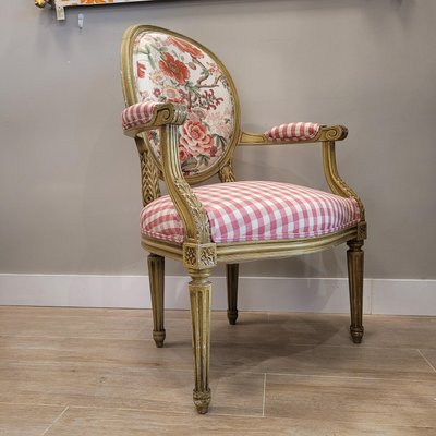 19th Century Napoleon III Louis XVI Armchair and Chair, France, Set of 2-NUC-2035323