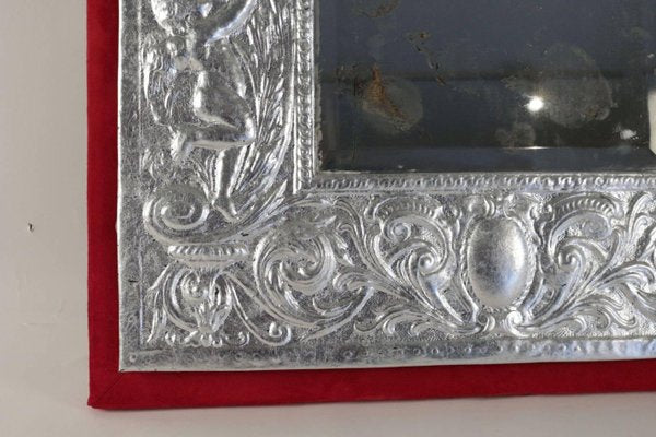 19th Century Napoleon III Mirror in Silver Plate-WFS-744991