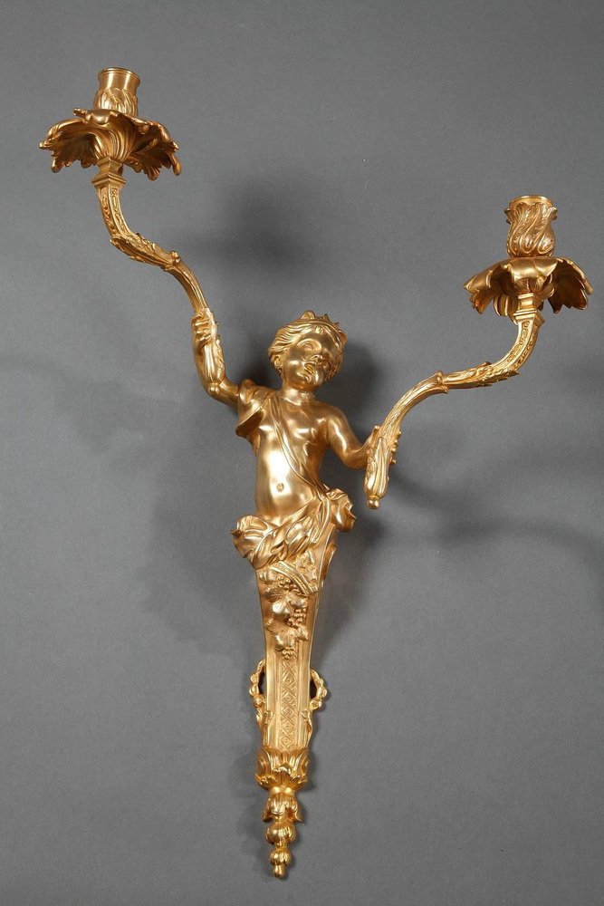 19th-Century Napoleon III Ormolu Sconces, Set of 2