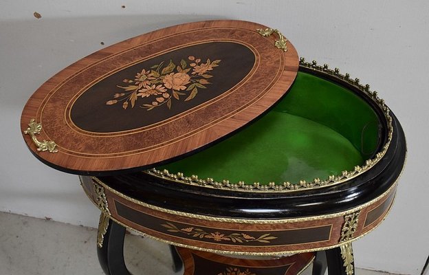 19th Century Napoleon III Rosewood, Thuja Veneer & Blackened Wood Inlaid Planter-RVK-785797