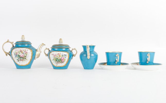 19th Century Napoleon III Service Tête À Tête from Sèvres Porcelain, Set of 6-WFS-1778240