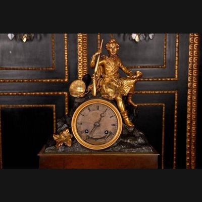 19th Century Napoleon III Style Bronze Pendulum Chimney Clock-FLW-1401848