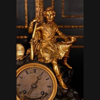 19th Century Napoleon III Style Bronze Pendulum Chimney Clock-FLW-1401848