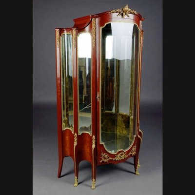 19th Century Napoleon III Style Mahogany Vitrine, 1890s-FLW-1401823