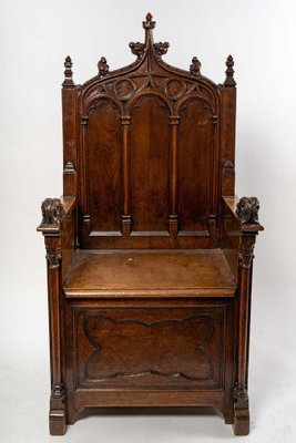 19th Century Neo-Gothic Walnut Armchair-WFS-1419035