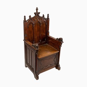 19th Century Neo-Gothic Walnut Armchair-WFS-1419035