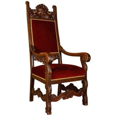 19th Century Neo-Renaissance Oak Armchair-FLW-1401858