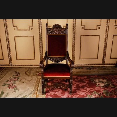 19th Century Neo-Renaissance Oak Armchair-FLW-1401858