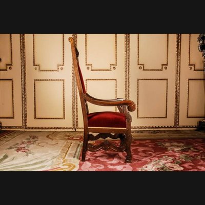 19th Century Neo-Renaissance Oak Armchair-FLW-1401858