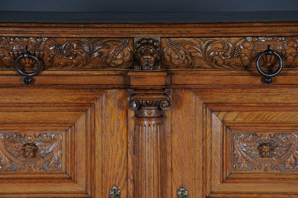 19th Century Neo Renaissance Oak Console Buffet, 1890s-FLW-1402333