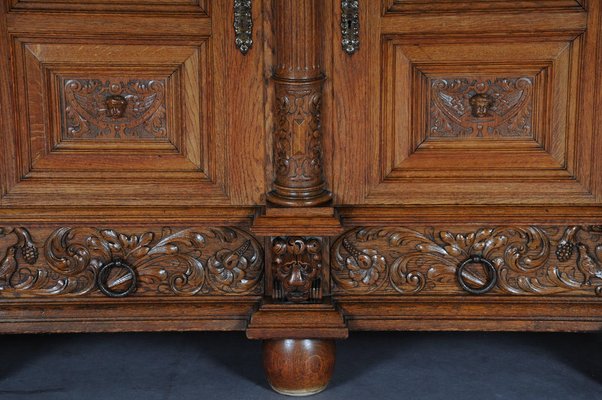 19th Century Neo Renaissance Oak Console Buffet, 1890s-FLW-1402333