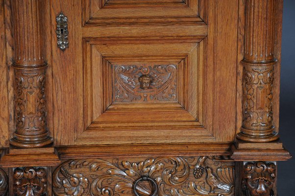 19th Century Neo Renaissance Oak Console Buffet, 1890s-FLW-1402333