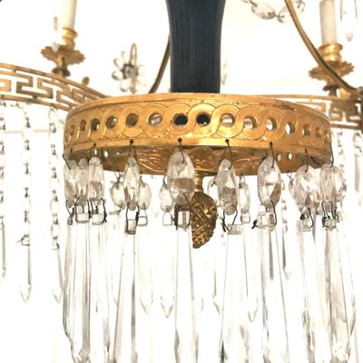 19th-Century Neoclassical Baltic Crystal and Gilt Bronze Chandelier-MBH-1032706