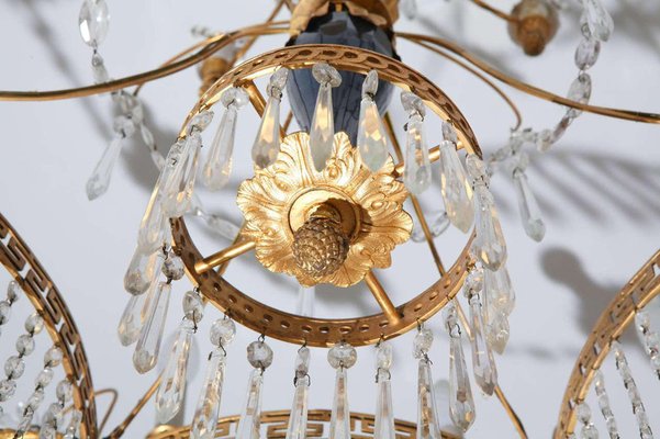 19th-Century Neoclassical Baltic Crystal and Gilt Bronze Chandelier-MBH-1032706