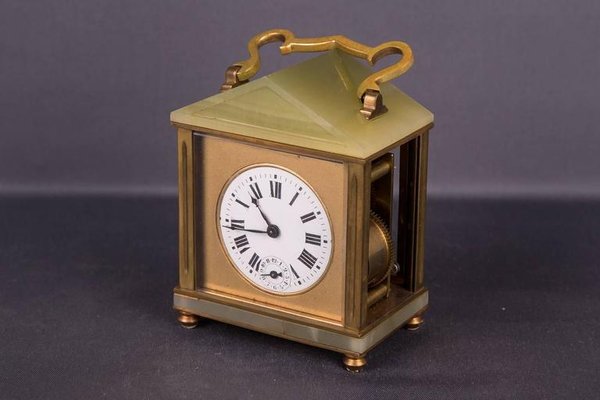 19th Century Neoclassical Bronze Travel Clock-FLW-1401932