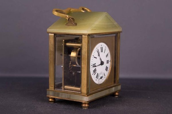 19th Century Neoclassical Bronze Travel Clock-FLW-1401932