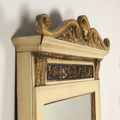 19th Century Neoclassical Wood Fireplace Mirror, Italy-VMM-1355458