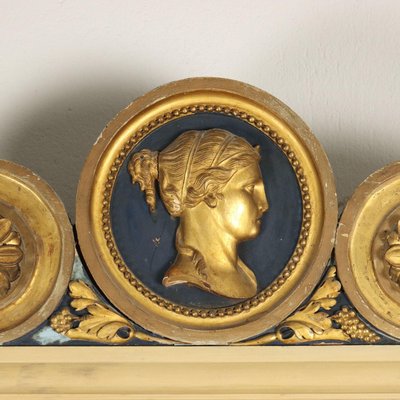 19th Century Neoclassical Wood Fireplace Mirror, Italy-VMM-1355458