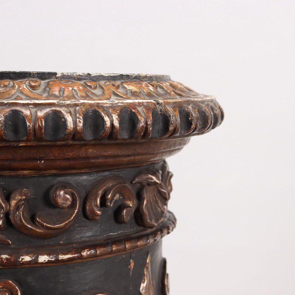 19th Century Neorenaissance Column Carved and Lacquered Wood