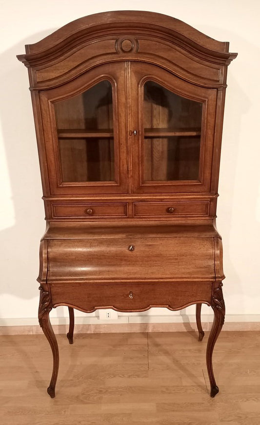 19th Century Oak, Maple and Walnut Secretaire