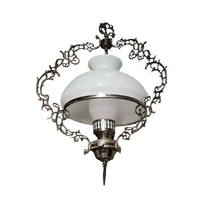 19th Century Oil and Opalina Glass Ceiling Lamp-TCS-2024674