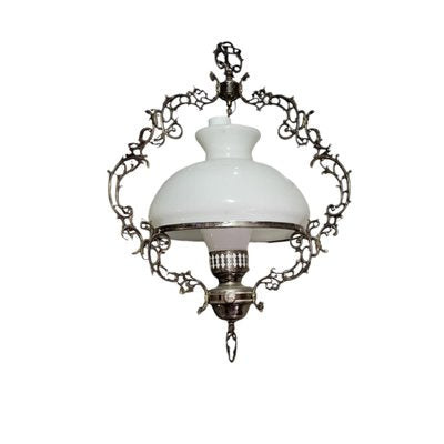 19th Century Oil and Opalina Glass Ceiling Lamp-TCS-2024674