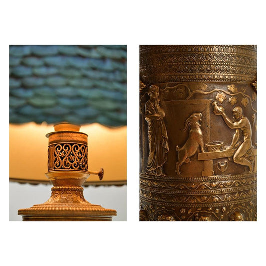 19th Century Oil Table Lamp in Gilded Bronze