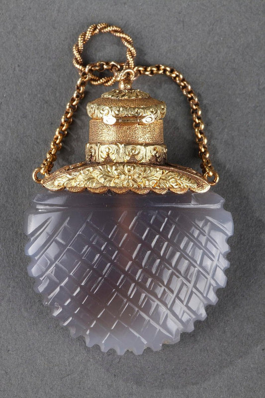 19th Century Opaline & Gold Perfume Flask