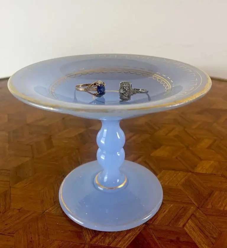 19th century Opaline Ring Holder or Jewelry Dish