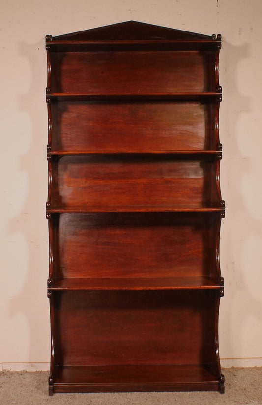 19th Century Open Mahogany Waterfall Bookcase